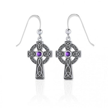 A beautiful statement of pride and faith ~ Sterling Silver Jewelry Celtic Cross Hook Earrings TER075 - Jewelry